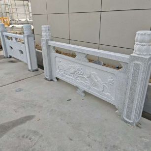 连云港芝麻白河道栏杆 石材栏杆
