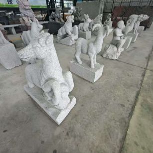 连云港芝麻白雕刻 十二生肖 异形雕刻