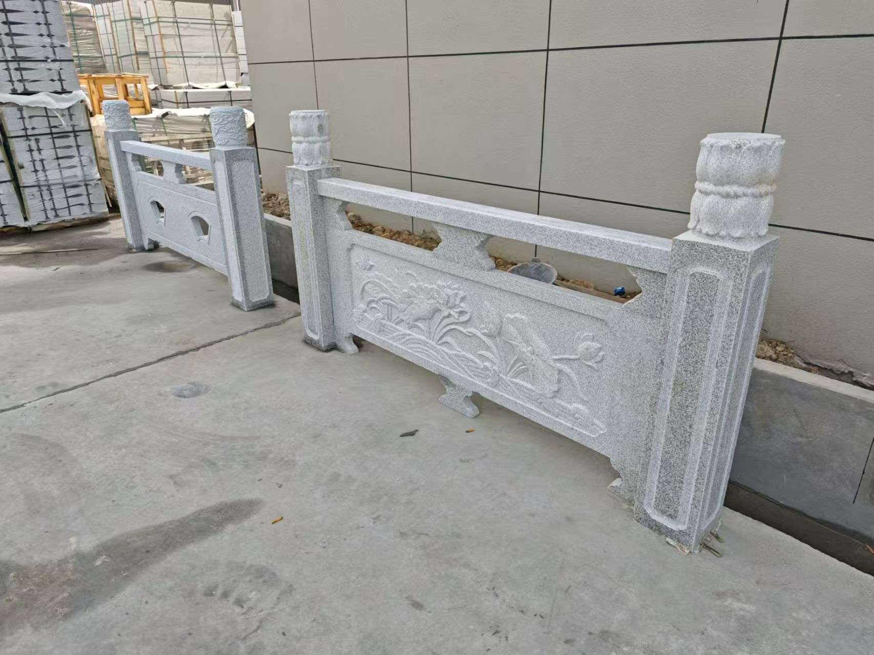连云港芝麻白河道栏杆 石材栏杆